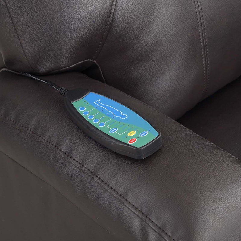 Recliner w/Power Lift & Massage, Brown Leather Aire Acme