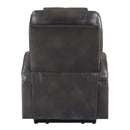 Recliner w/Power Lift & Massage, Gunmetal Leather Aire Acme