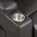 Recliner w/Power Lift & Massage, Gunmetal Leather Aire Acme