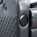 Alair Power Recliner w/Bluetooth, Charger & Cupholder, Dark Gray Leather Aire Acme