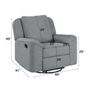 Destiny Glider Recliner w/Swivel, Gray Linen Acme