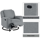 Destiny Glider Recliner w/Swivel, Gray Linen Acme
