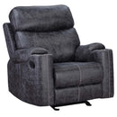 Hirah Motion Glider Recliner, Dark Gray Polish Microfiber Acme