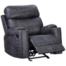 Hirah Motion Glider Recliner, Dark Gray Polish Microfiber Acme