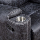 Hirah Motion Glider Recliner, Dark Gray Polish Microfiber Acme