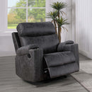 Hirah Motion Glider Recliner, Dark Gray Polish Microfiber Acme