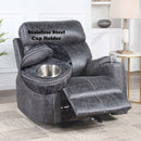 Hirah Motion Glider Recliner, Dark Gray Polish Microfiber Acme