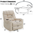 Nairi Power Recliner w/Lift & Heating & Massage, Ivory Leather Aire Acme