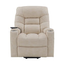 Nairi Power Recliner w/Lift & Heating & Massage, Ivory Leather Aire Acme
