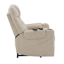 Nairi Power Recliner w/Lift & Heating & Massage, Ivory Leather Aire Acme