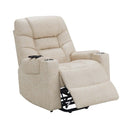 Nairi Power Recliner w/Lift & Heating & Massage, Ivory Leather Aire Acme