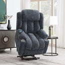 Omarion Power Recliner w/Lift & Heating & Massage, Blue Chenille Acme