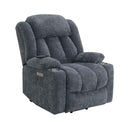 Omarion Power Recliner w/Lift & Heating & Massage, Blue Chenille Acme