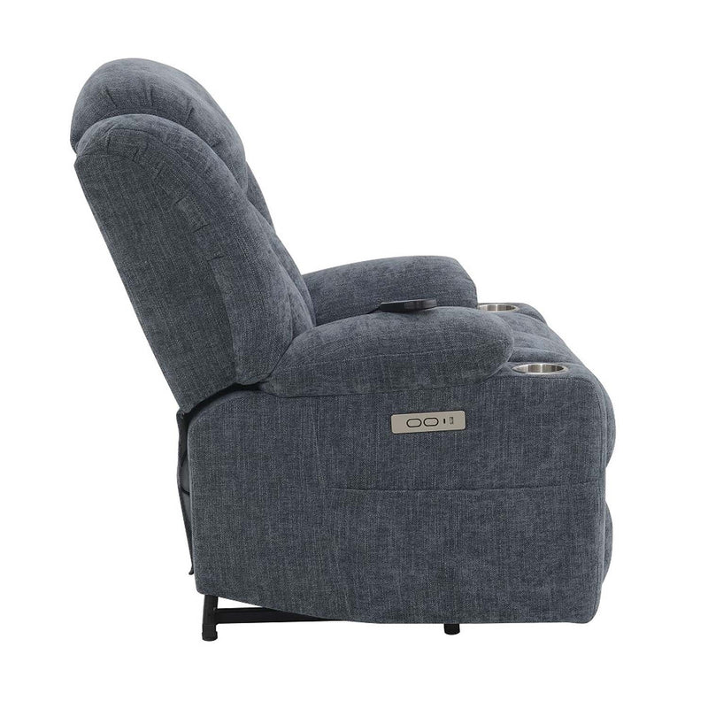 Omarion Power Recliner w/Lift & Heating & Massage, Blue Chenille Acme