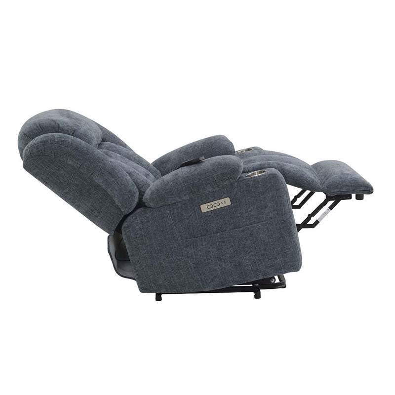 Omarion Power Recliner w/Lift & Heating & Massage, Blue Chenille Acme