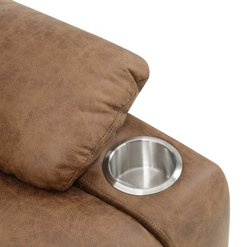 Omarion Power Recliner w/Lift & Heating & Massage, Brown Leather Aire Acme