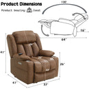 Omarion Power Recliner w/Lift & Heating & Massage, Brown Leather Aire Acme