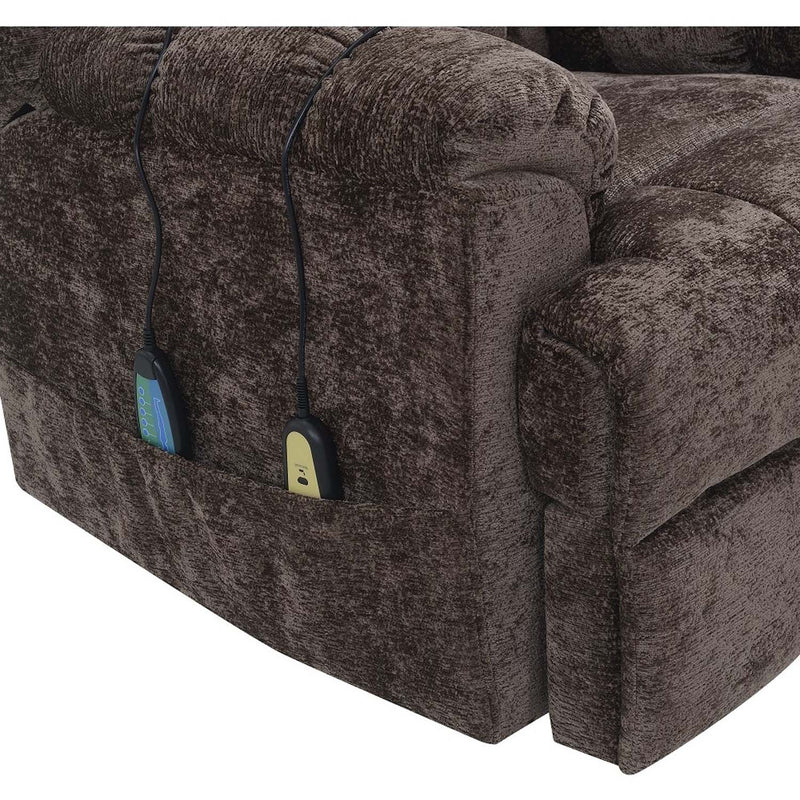 Pacay Power Recliner w/Lift & Heating & Massage, Brown Chenille Acme