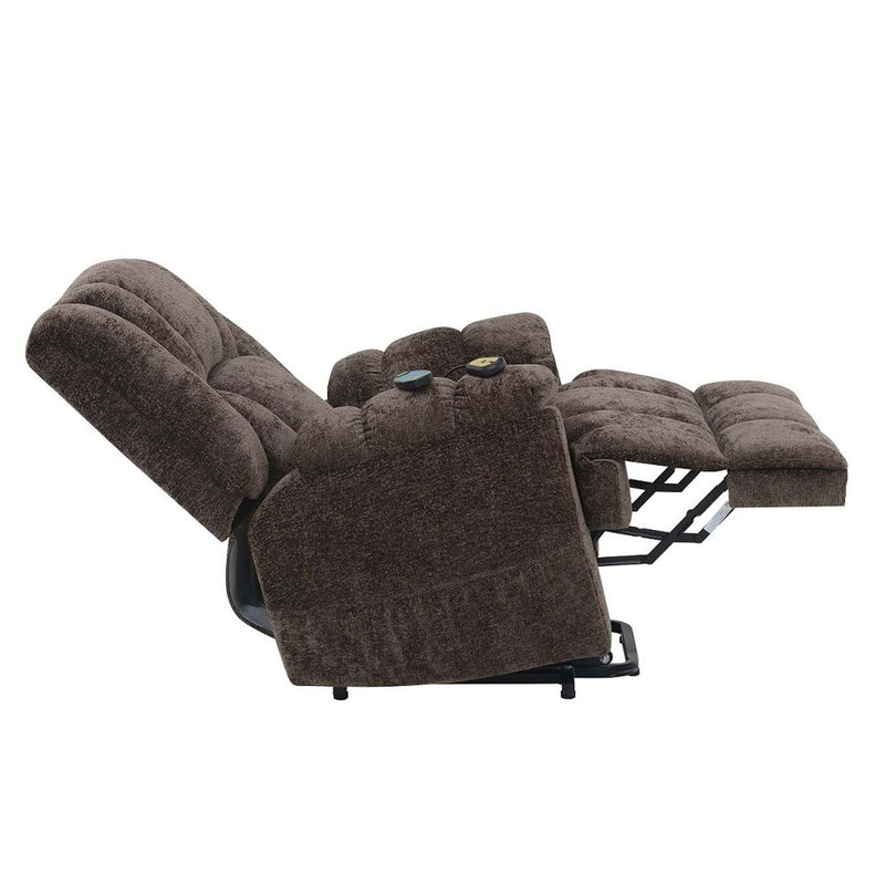 Pacay Power Recliner w/Lift & Heating & Massage, Brown Chenille Acme