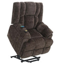 Pacay Power Recliner w/Lift & Heating & Massage, Brown Chenille Acme