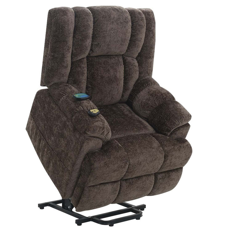 Pacay Power Recliner w/Lift & Heating & Massage, Brown Chenille Acme