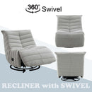 Talmon Recliner w/Swivel, Oyster Chenille Acme