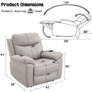 Chriki Power Recliner w/Lift & Heating & Massage, Beige Chenille & Black Acme
