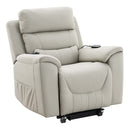 Marsha Power Recliner w/Lift & Massage, Light Gray Silicone Faux Leather Acme