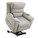 Marsha Power Recliner w/Lift & Massage, Light Gray Silicone Faux Leather Acme