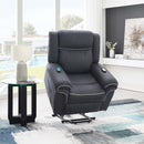 Domana Power Recliner w/Lift & Heating & Massage, Dark Blue Fabric Acme