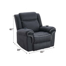 Domana Power Recliner w/Lift & Heating & Massage, Dark Blue Fabric Acme