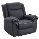 Domana Power Recliner w/Lift & Heating & Massage, Dark Blue Fabric Acme