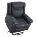 Domana Power Recliner w/Lift & Heating & Massage, Dark Blue Fabric Acme