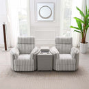 Emee Glider Recliner w/Swivel, Gray Corduroy Acme