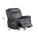 Zubaida Power Motion Glider Recliner, Dark Gray Polish Microfiber Acme