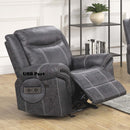 Zubaida Power Motion Glider Recliner, Dark Gray Polish Microfiber Acme