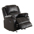 Zuriel Motion Rocker Recliner, Black Faux Leather Acme