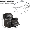 Zuriel Motion Rocker Recliner, Black Faux Leather Acme