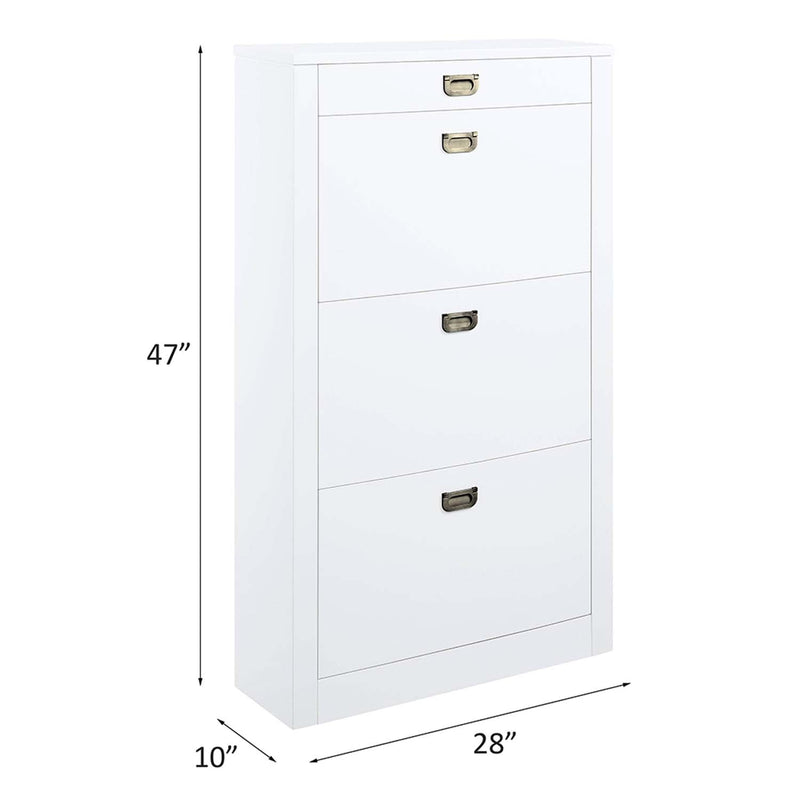 Pagan Shoe Cabinet, White High Gloss Finish Acme