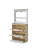 Hewett Shoe Cabinet, Light Oak & White Finish Acme