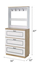 Hewett Shoe Cabinet, Light Oak & White Finish Acme