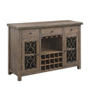 Raphaela 56" Server w/Cup Holder & Wine Rack, Weathered Cherry Finish Acme