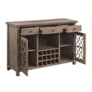 Raphaela 56" Server w/Cup Holder & Wine Rack, Weathered Cherry Finish Acme
