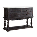 Gerardo 48" Server, White Marble Top & Weathered Espresso Finish Acme