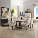 Gerardo 48" Server, White Marble Top & Weathered Espresso Finish Acme