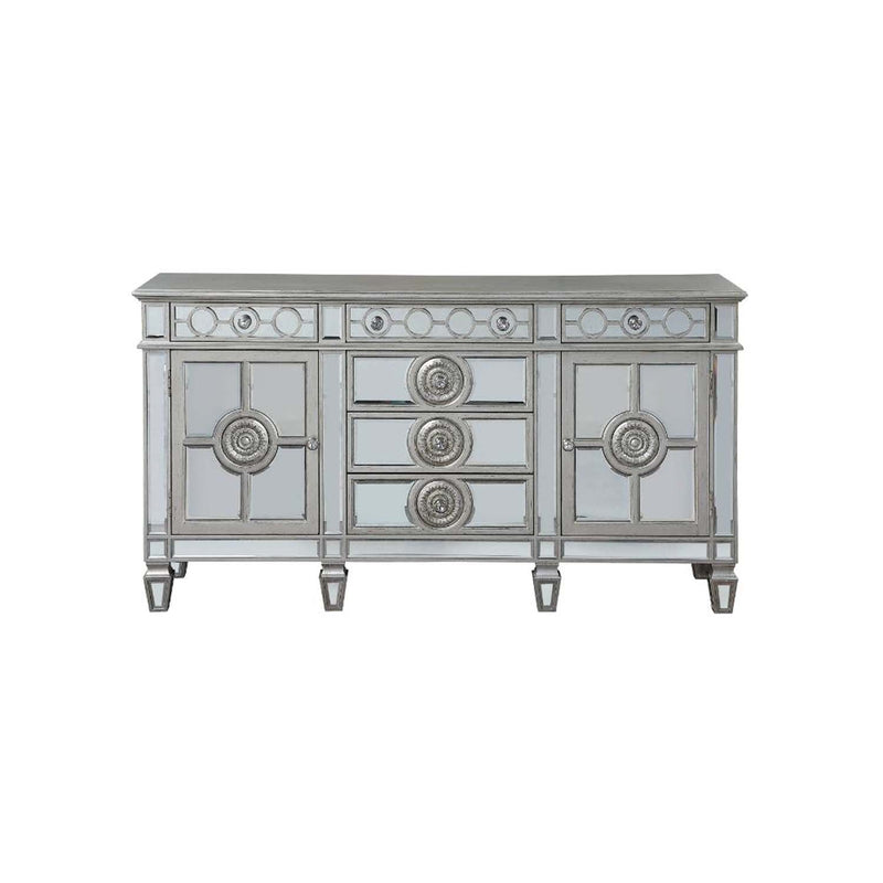 Varian 68" Server, Mirrored & Antique Platinum Finish Acme