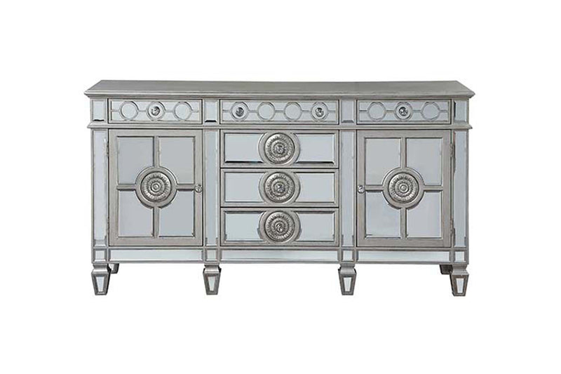 Varian 68" Server, Mirrored & Antique Platinum Finish Acme