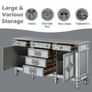 Varian 68" Server, Mirrored & Antique Platinum Finish Acme