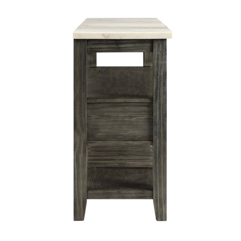 Merel 54" Server, White Marble Top & Gray Oak Finish Acme