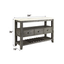 Merel 54" Server, White Marble Top & Gray Oak Finish Acme